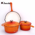 5 Pieces Enameled Cast Iron Cookware Set Choice of Color